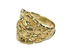 Hand crafted 14k Solid Yellow Gold Nugget Ring. This ring comes in six sizes: 7, 8, 9, 10. 11 and 12. It weighs approximately 9.6 grams. The front sides measurements are approximately 15mm x 20mm. This exquisite ring is manufactured by us here in the USA with excellent standard of quality. 100% satisfaction guarantee or your money back. If you have any questions feel free to contact us. Gold Nugget Ring, Gold Nugget, Unisex Ring, Solid Yellow, Floral Rings, Hand Crafted, Yellow Gold, Feel Free, Money