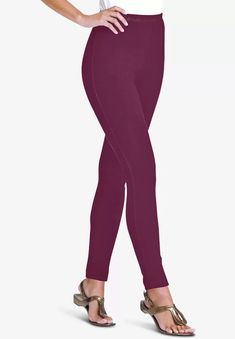 <div>These stretch knit leggings are so comfy, you'll feel amazing in them all day long. Made with an elastic waistband, you can bend and move freely without</div> Versatile Pull-on Leggings For Fall, Trendy Full-length Elastane Leggings, Fitted Full-length Pull-on Leggings, Comfort Stretch Elastane Tights With Elastic Waistband, Elastic Full-length Leggings For Fall, Elastic Full Length Leggings For Fall, Elastic Full-length Fall Leggings, Full-length Stretch Leggings For Fall, Versatile Elastane Tights With Elastic Waistband