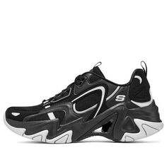 (WMNS) Skechers Stamina V3 Shoes 'Black White' 896260-BKGY Black Lace-up Sneakers For Light Sports, Dynamic Black Sneakers With Laces, Black Dynamic Basketball Shoes, Dynamic Black Basketball Shoes, Black Lace-up Athleisure Sneakers, Athleisure Black Basketball Shoes With Rubber Sole, Black Athleisure Basketball Shoes With Rubber Sole, Black Round Toe Sneakers For Light Sports, Black Low-top Training Sneakers