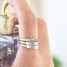 Transform your style with our Stackable Ring with Name! These dainty, customizable rings are perfect for a unique, personal touch. Available in gold, rose gold, and silver, mix and match for a trendy layered look or wear solo for classic elegance. Personalize each ring with names or words that mean the most to you. Imagine wearing the names of loved ones or words that inspire you every day! More than just accessories, these rings are personal statements. Treat yourself or find the perfect gift. Ready to shine? Personalize your stackable rings and tell your story. Order now and stand out with your unique style! Product Details:Material: High quality solid 925 Sterling SilverThickness: 1.2mm / 0.04″Pendant Size: 13mm x 3mm / 0.5" x 0.1" Font: As shown in image Package Includes:1 x Ring1 x Gi Buy 1 Get 1, Layered Look, Classic Elegance, Stackable Rings, Name Necklace, Ring Bracelet, Necklaces Bracelets, Perfect Gift, Rose Gold