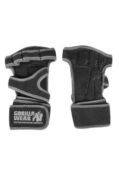 the gorilla wear wrist guards are black and grey, with two straps on each side