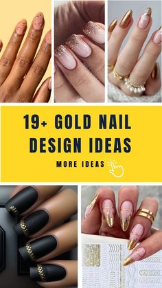 Shine bright with these glamorous gold nail design ideas! From elegant gold foil accents to dazzling gold glitter gradients, these nails will add a touch of luxury and sophistication to your look. Get ready to turn heads and make a statement with your stunning gold nail designs! 💅✨ #GoldNails #GlamorousStyle #LuxuryVibes Golden Nails Designs, Foil Nail Designs, Short Pink Nails, Gold Accent Nail, Sophisticated Nails