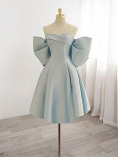 Long Prom Dresses, Satin Homecoming Dress, Blue Homecoming Dresses, Satin Evening Dresses, Looks Party, Satin Short, فستان سهرة, Ținută Casual, Short Prom Dress