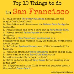 the top ten things to do in san francisco