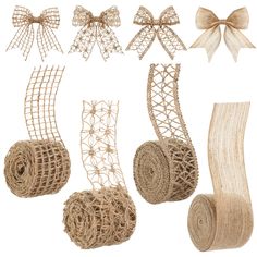 PRICES MAY VARY. What you get: 4 rolls of mesh jute burlap ribbons in this package, available in 4 styles, totally 15 m long in this package,sufficient quantity and rich styles to meet your various DIY needs Exquisite and elegant: natural jute burlap lace ribbons are designed with hollow pattern, exquisite and elegant in appearance, which can add a sense of classic country style for your daily decoration, fresh and refined, full of handmade charm Widely applicable: burlap craft wrapping ribbons Diy Holiday Party, Diy Projektit, Fashion Creator, Gift Wrap Ribbon, Linen Ribbon, Ribbon Decorations, Costura Diy, Burlap Lace, Gift Wrapping Bows