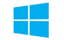 the microsoft logo is shown in blue and has an image of windows 10 on it