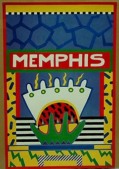 a painting with the word memphis on it's front and bottom corner