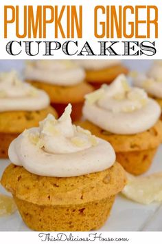 pumpkin ginger cupcakes with cream cheese frosting