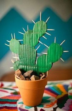 a small cactus in a pot on a table