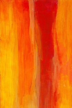 an abstract painting with orange and red colors