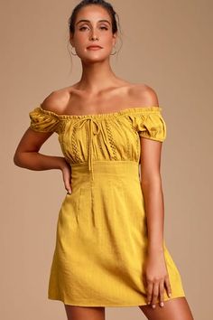 Dresses for Women | Best Women's Dresses Online Mustard Dress Outfit, Dress Outfit Summer, Outfit Summer Casual, Womens Yellow Dress, Cocktail Dress Yellow, Mustard Dress, Mustard Yellow Dresses, Yellow Clothes, Sundresses Women