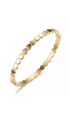 18k Gold plated Stainless steel. Hypoallergenic. Tarnish Resistant. Honeycomb Bracelet, Bracelet Online, Honeycomb, Sale Items, Gold Bracelet, 18k Gold, Gold Plate, Bangles, Fashion Jewelry