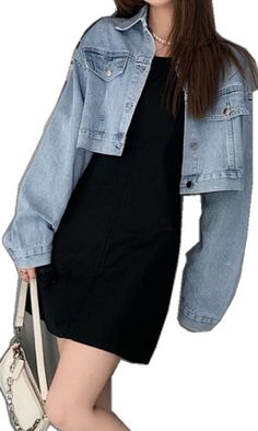 Trendy Long Sleeve Denim Jacket For Spring, Trendy Denim Blue Jacket For Spring, Chic Long Sleeve Summer Denim Jacket, Chic Oversized Denim Blue Denim Jacket, Trendy Solid Denim Jacket For Fall, Trendy Solid Color Denim Jacket For Fall, Chic Denim Blue Jacket For Spring, Chic Spring Denim Blue Jacket, Chic Spring Denim Blue Denim Jacket