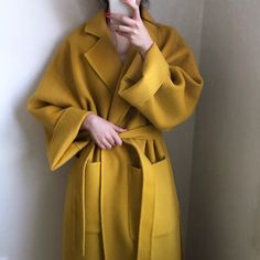 Yellow Winter Coat, Long Wool Coat Women, Wool Overcoat, Wool Coat Women, Long Coat Women, Long Wool Coat, Stylish Jackets, Cardigan Long, Woolen Coat