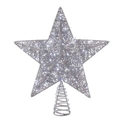 Pretty 5-Point Star Tree Topper Wrapped In Silver Glitter Coated String And Silver Wire Containing 45 Led Lights. Lights Can Be Solid Or Blinking With The Multi-Fuction Controller Included.. 15 In H X 13 In W X 3.5 In D. Purchase includes One Tree Topper. Led Tree Topper, Kurt Adler Ornaments, Led Tree, Star Tree Topper, Metal Christmas, Kurt Adler, Old World Christmas, Indoor Christmas Decorations, Star Style