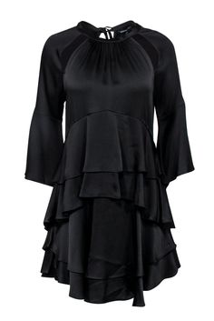 Current Boutique-Marissa Webb - Black Ruffle Tiered Dress w/ Cutouts Sz M Ruffle Tiered Dress, Marissa Webb, Romantic Design, Short Dresses Casual, Black Ruffle, High End Fashion, Tiered Dress, Formal Wear, Party Outfit