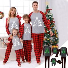 Welcome to DDAPJ pyju High Quality Clothing store!  Welcoming the festive spirit of Christmas, we proudly present the classic element print family pyjama matching sets, bringing you the warmth of the holiday season. This polyester fabric jammies not only boasts visual charm but also ensures your comfort and warmth during the chilly winter months. Package Contents: 1x long-sleeved top + 1x long pants (baby or pet is a onesie) Warm Tips: Different size charts are available for men (dad), women (mo Christmas Pajamas For Family, Family Clothing Sets, Grey Christmas Tree, Christmas Pjs Family, Merry Christmas Family, Family Pajama Sets, Matching Christmas Pajamas, Christmas Pajama Set, Family Matching Outfits