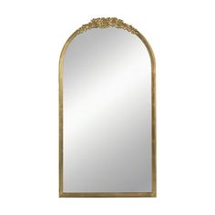 an ornate gold framed mirror on a white background