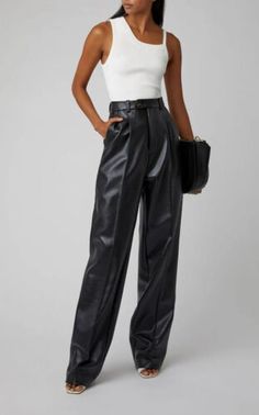 (eBay) Find many great new & used options and get the best deals for Genuine Lambskin Leather Handmade Stylish BLACK New Party Formal Women's Pants at the best online prices at eBay! Free shipping for many products! Lether Wide Leg Pants, Leather Pants Fit Dressy, Leather Pants Women Dressy, Leather Pants Business Attire, Business Attire Leather Pants, Business Leather Pants, Satin Shirt Leather Pants, Woman Faux Leather Pants, Pants For Women Leather