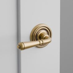 an image of a door handle on a white door