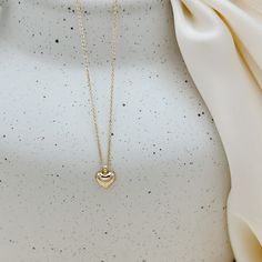 14k gold filled dainty puffy heart necklace with flat back Puffy Heart Necklace, Gold Medallion Necklace, Custom Charm Bracelet, Custom Charm Necklaces, Stacked Earrings, Gold Medallion, Bold Accessories, Custom Charms, Medallion Necklace