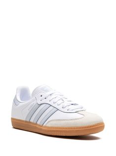 Find ADIDAS Samba Og Halo Blue Sneakers on Editorialist. white/light blue leather signature 3-Stripes logo round toe front lace-up fastening logo print to the side logo patch at the tongue contrasting heel counter gum-rubber sole These styles are supplied by a premium and authenticated sneaker marketplace. Stocking only the most sought-after footwear, they source and curate some of the most hard to find sneakers from around the world. Costal Granddaughter Shoes, Adidas Sambas Blue, Cool Girl Shoes, Light Blue Sambas, Cool White Shoes, Whote Shoes, Back To School Shoes 2024, Woman’s Shoes, Cute Sambas