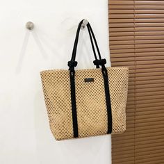 Step into Summer with the Casual Large Capacity Straw Beach Tote Elevate your summer style with the Casual Large Capacity Straw Woven Beach Tote, a perfect blend of fashion and function. This handmade women's shoulder bag is designed for those who appreciate the charm of bohemian aesthetics while needing practical storage for their essentials. Whether you're headed to the beach, on a shopping spree, or traveling, this rattan shopper tote is your ideal companion. Product Features Crafted from high-quality straw with a durable polyester lining, this tote bag combines natural beauty with modern durability. The casual tote shape and knitting pattern provide a unique and stylish look, while the zipper closure ensures your belongings stay secure. Inside, you'll find a convenient cell phone pocke Casual Brown Straw Bag For Beach, Casual Brown Straw Beach Bag, Casual Brown Straw Bag For The Beach, Casual Brown Straw Bag For Vacation, Casual Beige Straw Bag For Vacation, Casual Beige Straw Beach Bag, Casual Large-capacity Straw Beach Bag, Casual Large Capacity Straw Beach Bag, Large Capacity Casual Beach Bag