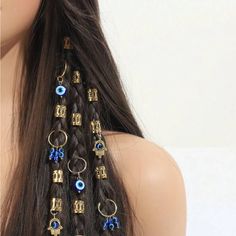 Super Cute And Stylish Ships In 5-10 Business Days Braids With Gold Accessories, Braids With Gold Cuffs, Hair Braid Rings, Rose Accessories, Hair Charms, Hippie Hair, Hair Jewellery, Kawaii Hairstyles, Braided Ring