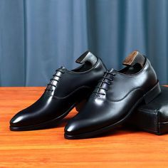 Introducing our LuxeLeather Classy Oxford Dress Shoes, the epitome of sophistication and style. Crafted with the finest quality genuine leather, these shoes are designed to elevate your formal attire to new heights. With a classic lace-up closure, these Oxford dress shoes offer a secure and adjustable fit, allowing you to walk with confidence and grace. Elevate your style game and experience the ultimate blend of comfort and sophistication. Elegant Fitted Oxfords With Brogue Detailing, Timeless Lace-up Leather Shoes For Formal Occasions, Timeless Formal Lace-up Leather Shoes, Timeless Semi-formal Lace-up Leather Shoes, Timeless Semi-formal Leather Shoes With Round Toe, Goodyear Welted Lace-up Office Dress Shoes, Timeless Semi-formal Round Toe Leather Shoes, Goodyear Welted Lace-up Shoes With Almond Toe, Fitted Almond Toe Lace-up Shoes With Goodyear Welt