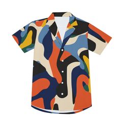 • Abstract Shirt Men: Embrace a bold look with this abstract shirt featuring a unique multicolor pattern print.• 80s Style Shirt: This 80s style shirt is perfect for adding a retro flair to your wardrobe.• 90s Style Shirt: Capture the essence of the 90s with this stylish shirt, ideal for vintage fashion lovers.• Abstract Opt Art Shirt: Stand out with this eye-catching abstract opt art shirt, designed for those who love vibrant and artistic prints.Crafted from 95% polyester and 5% spandex, this s Multicolor Abstract Print Casual T-shirt, Summer Multicolor Collared T-shirt, Relaxed Fit Multicolor Patterned Shirt, Relaxed Fit Multicolor Shirt With Abstract Print, Multicolor Printed Short Sleeve Shirt With Camp Collar, Casual Colorful Patterned Shirt, Multicolor Collared Shirt With All Over Print, Summer Shirt With Multicolor Print And Colorful Pattern, Casual Multicolor Abstract Print T-shirt