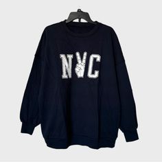 Women’s New York City Oversized Loose Sweater Navy L Nwot New W/O Tag (With Packaging) Color: Navy Size: L Classic Academia, Pendleton Sweater, Neutral Sweaters, Lantern Sleeve Sweater, Hem Sweater, Bell Sleeve Sweater, Pink Crewneck, Loose Sweater, Casual Pullover