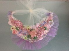 a tiara made out of tulle and fabric