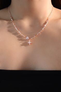 18K Rose Gold Plated Diamond Cross Necklace – Cutethingscommin Diamond Cross Necklace, Best Gifts For Her, Waterproof Jewelry, Diamond Cross, Silver Shop, Diamond Flower, Simple Necklace, Unique Necklaces, Flower Necklace