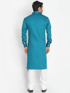 VASTRAMAY Men's Blue Cotton Silk Blend Kurta and Churidar Set Elevate your ethnic wardrobe with the VASTRAMAY Men's Blue Cotton Silk Blend Kurta and Churidar Set. Crafted from a luxurious blend of cotton and silk, this set combines comfort with elegance. Key Features Color: Blue Material: Cotton Silk Blend Includes: Kurta and Churidar Design: Traditional kurta with matching churidar Specifications Brand: VASTRAMAY Fit: Regular Occasion: Festive, Party Available Sizes: S, M, L, XL, XXL Material & Blue Kurta With Traditional Drape For Ceremonies, Transitional Blue Kurta For Traditional Ceremonies, Blue Bollywood Kurta For Traditional Ceremonies, Blue Traditional Fit Kurta For Festive Occasions, Festive Blue Traditional Fit Kurta, Blue Traditional Kurta For Ceremonies, Traditional Blue Kurta For Ceremonies, Blue Kurta For Eid And Traditional Ceremonies, Cotton Blue Sherwani For Festivals