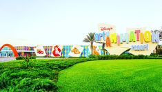 the sign for disney's animation resort in florida