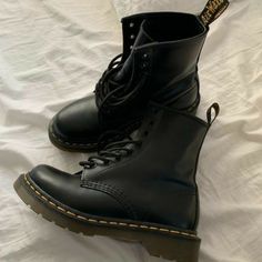 -Condition: Brand New - Size: Us Womens Size 8 Willing To Negotiate **Serious Inquiries Only!!!** Black Fitted Martin Boots With Round Toe, Fitted Black Martin Boots With Round Toe, Black Fitted Lace-up Boots For Casual Wear, Classic Combat Boots For Streetwear In Fall, Classic Combat Boots For Fall Streetwear, Fitted Black Grunge Boots, Black Lace-up Martin Boots Grunge Style, Black Lace-up Martin Boots In Grunge Style, Black Grunge Lace-up Martin Boots