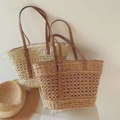 Elena Handbags Women's Woven Straw Market Tote Bag Handwoven Rattan Beach Bag For Vacation, Rectangular Natural Beach Bag With Large Capacity, Rectangular Rattan Beach Bag For Vacation, Casual Beach Bag With Open Weave For Everyday Use, Casual Natural Rattan Beach Bag, Beachy Natural Straw Bag Rectangular, Beachy Rectangular Straw Bag, Casual Rattan Beach Bag In Natural Color, Natural Woven Beach Bag For Daily Use