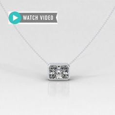 This is a 1 ctw lab-grown Radiant  E in color and  VS2  in clarity diamond bezel set sideways pendant. This piece of jewelry was handcrafted and is suitable for any occasion. Whether it be a wedding, anniversary, birthday, or just a beautiful gift. This pendant is made to last and comes with a beautiful jewelry box. Bezel Pendant, Cz Pendant, Radiant Cut, Bezel Diamond, Diamond Fashion, 1 Carat, Bezel Setting, Wedding Anniversary, Or Rose