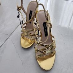 Zara Metallic Gold Heels Sandals Size 8 Nwt Metallic Gold Heels, Zara Heels, Zara Gold, Gold Heels, Heels Sandals, Zara Shoes, Metallic Gold, Shoes Women Heels, Gold Metal