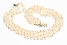 Buccellati Pearl Diamond Necklace. Vintage Mario Buccellati 18K gold and diamond clasp 3 strand pearl necklace. Indulge in the timeless elegance and exquisite craftsmanship of the Buccellati pearl and diamond gold necklace. This luxurious piece showcases the perfect harmony between classic beauty and modern sophistication. Signed Mario Buccellati Italy 750. Features: Material: 18K Gold Gemstones: High-quality pearls and dazzling diamonds Design: Intricately handcrafted with Buccellati's signatur Formal Multi-strand Necklace With Pearl Pendant, Multi-strand Pearl Pendant Necklace For Formal Occasions, Luxury Multi-strand Pearl Necklace For Wedding, Luxury Multi-strand Pearl Chain Jewelry, Elegant Multi-strand Wedding Jewelry, Elegant Multi-strand Jewelry For Anniversary, Elegant Multi-strand Wedding Necklace, Elegant Multi-strand Bridal Necklace For Wedding, Luxury Multi-strand Necklace For Formal Occasions