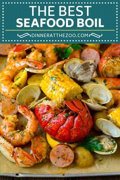 the best seafood boil with lobster, mussels and clams on a platter