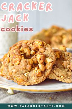 Cracker Jack cookies Cracker Jack Cookies, Crackerjack Cookies, Cookies With White Chocolate Chips, Spiced Cookies, Cookies With White Chocolate, Cracker Cookies, Cracker Jack, Cracker Jacks, Buttery Cookies