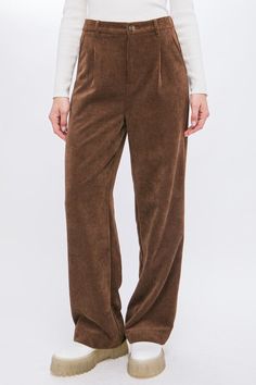 Cocoa Corduroy Pants Available in size S-L Trouser Design, Pants Fabric, Pants Fit, Corduroy Fabric, Style Chic, Daily Look, Corduroy Pants, Trouser Pants, Sheer Fabrics