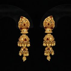 Beautiful 22 Karat Gold Handmade Earrings jhumki Traditional Design jewelry Gold Purity- 22k yellow Gold Length - 4.5 cm Width - 1.2 cm Weight - 10.65 grams approx Wedding Party Wear, Yellow Gold Earrings, Jhumka Earrings, Earrings Wedding, Design Jewelry, Yellow Gold Earring, Jewelry Gold, Earrings Jewelry, Traditional Design