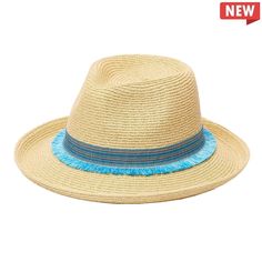 The NH-2413 cap from the Kallina Collection is the perfect choice for sunny days. Featuring a stylish blend of Genuine Toyo Straw and Polyester Cotton, with frayed edges, this cap offers superior U.V. sun protection, and an elastic fit for comfort and security. Blue Sun Hat For Vacation, Summer Travel Blue Straw Hat, Summer Blue Straw Travel Hat, Casual Blue Hat For Vacation, Casual Blue Hats For Vacation, Casual Panama Hat With Upf 50+ For Warm Weather, Blue Casual Panama Hat For The Beach, Casual Blue Panama Hat For The Beach, Casual Blue Panama Hat For Beach