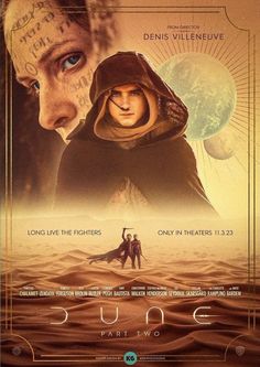 a movie poster for dune featuring two people