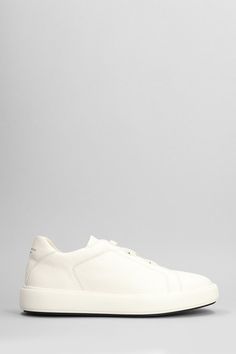 Slouch 001 Sneakers in white leather, round toe, lace closure, logo on upper tongue, logo back, rubber sole, 100% leather, Made in Italy White Calf Leather Sneakers With Textured Sole, White Calf Leather Sneakers With Embossed Logo, Luxury White Sneakers With Textured Sole, Classic White Custom Sneakers With Embossed Logo, White Casual Sneakers In Calf Leather, Casual White Calf Leather Sneakers, White Custom Leather Sneakers With Embossed Logo, Classic White Sneakers With Textured Sole, White Calf Leather Sneakers With Round Toe