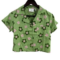 Daisy Street Green Crop Floral Button Front New Small Collared Neckline Short Sleeve Buttons Down The Front All Over Floral Print Relaxed Fit New With Tags Armpit To Armpit 19" Length 17" Spring Green Tops With Camp Collar, Green Camp Collar Top For Spring, Spring Blouse With Camp Collar, Green Camp Collar Blouse For Summer, Summer Tops With Buttons And Camp Collar, Spring Green Blouse With Camp Collar, Summer Blouse With Buttons And Camp Collar, Green Camp Collar Blouse For Spring, Spring Camp Collar Tops With Button Closure