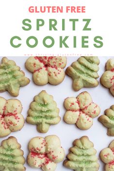 gluten free spritz cookies with red and green sprinkles