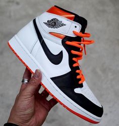 Air Jordan 1 Retro High OG "Electro Orange" Orange Custom Sneakers With Contrast Sole, Sporty Orange Custom Sneakers With Contrast Sole, Sporty Custom Orange Sneakers With Contrast Sole, Sporty Custom Orange Sneakers For Light Sports, Sporty Orange Custom Sneakers For Light Sports, Orange Sporty Sneakers For Light Sports, Orange Jordan, Shattered Backboard, All Nike Shoes